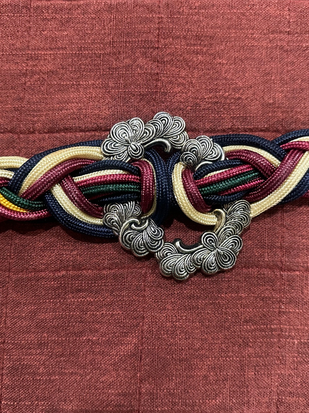 Colorful Woven Rope Belt with Metallic Detail